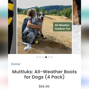 Muttluks: All-Weather Boots for Dogs (4 Pack) Size XS Black & Yellow
